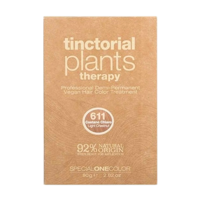 Уцінка! Тонувальна фарба для волосся Trendy Hair Tinctorial Plants Therapy Demi-Permanent Vegan Hair Color 611 Light Chestnut, 80 г